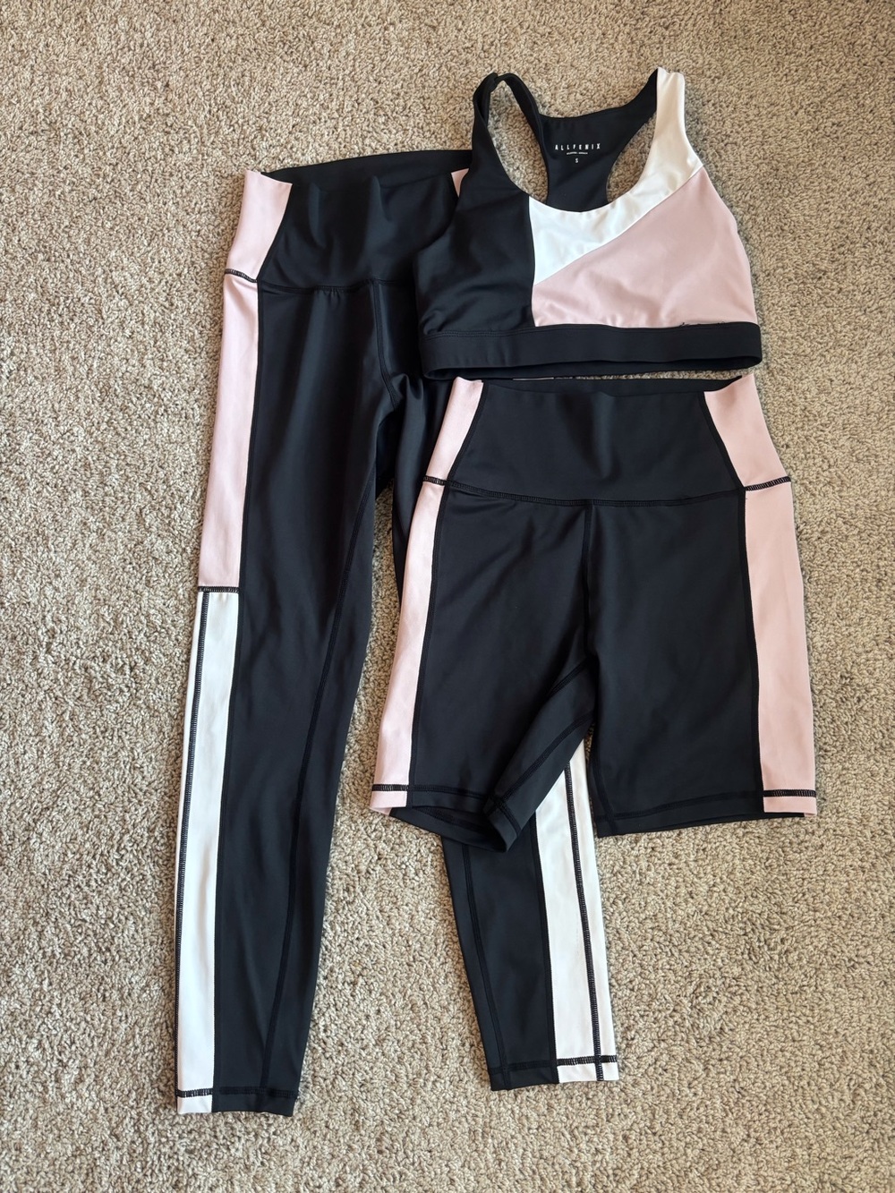 NWOT ALLFENIX Colorblock 3-Piece Activewear Bundle